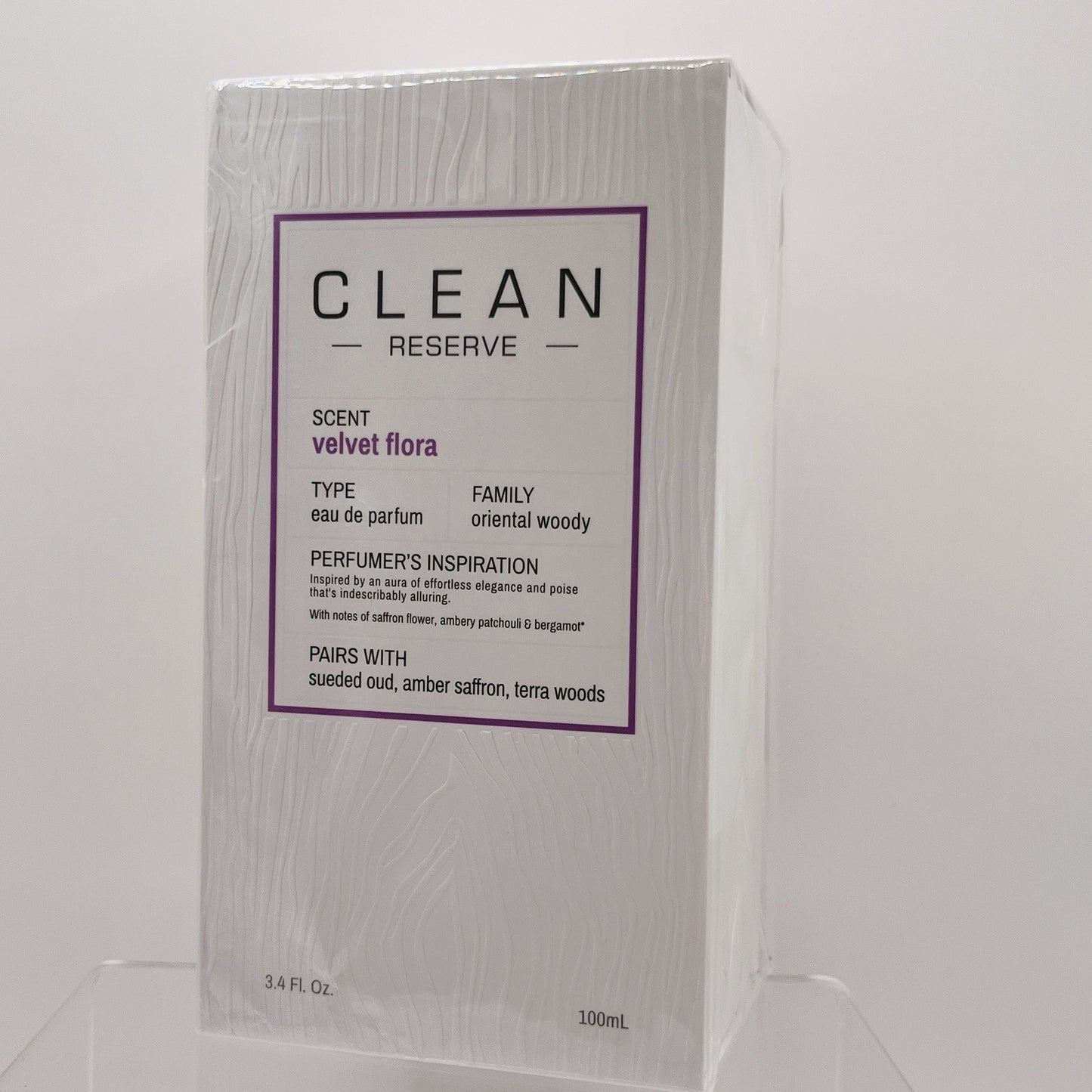Clean Reserve Eau De Perfume VELVET FLORA 3.4oz 100ml Oud Amber Saffron NEW