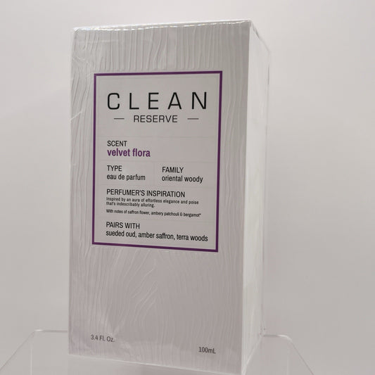 Clean Reserve Eau De Perfume VELVET FLORA 3.4oz 100ml Oud Amber Saffron NEW