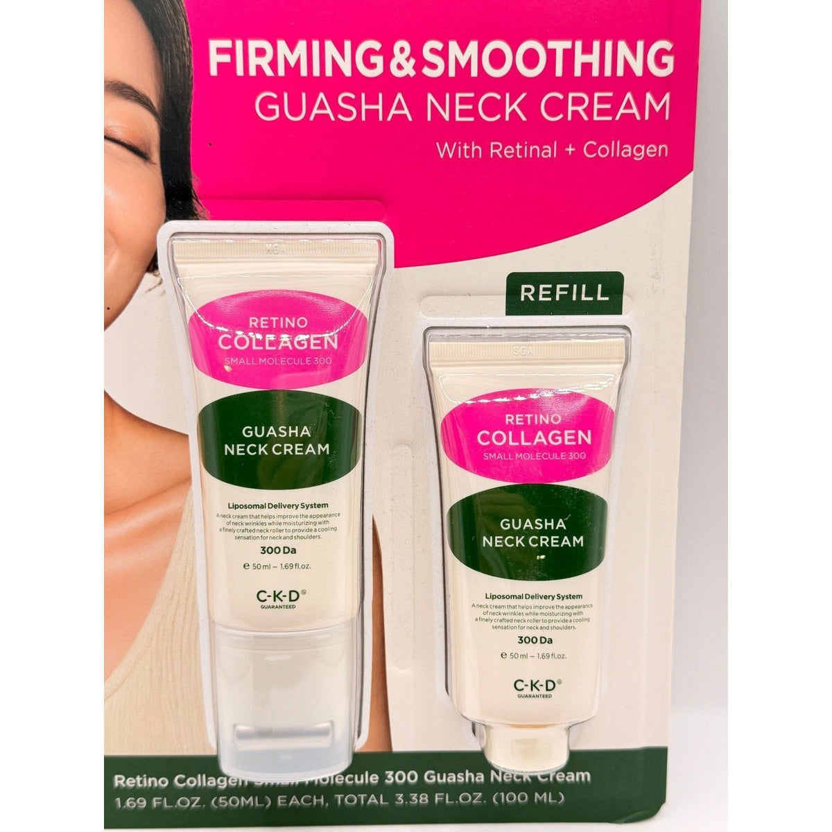 Gua sha Retinol & Collagen Firming Neck Cream, Tool + Refill